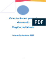 Orientaciones para El Desarrollo Informe Pedagógico 2020 Región Del Maule