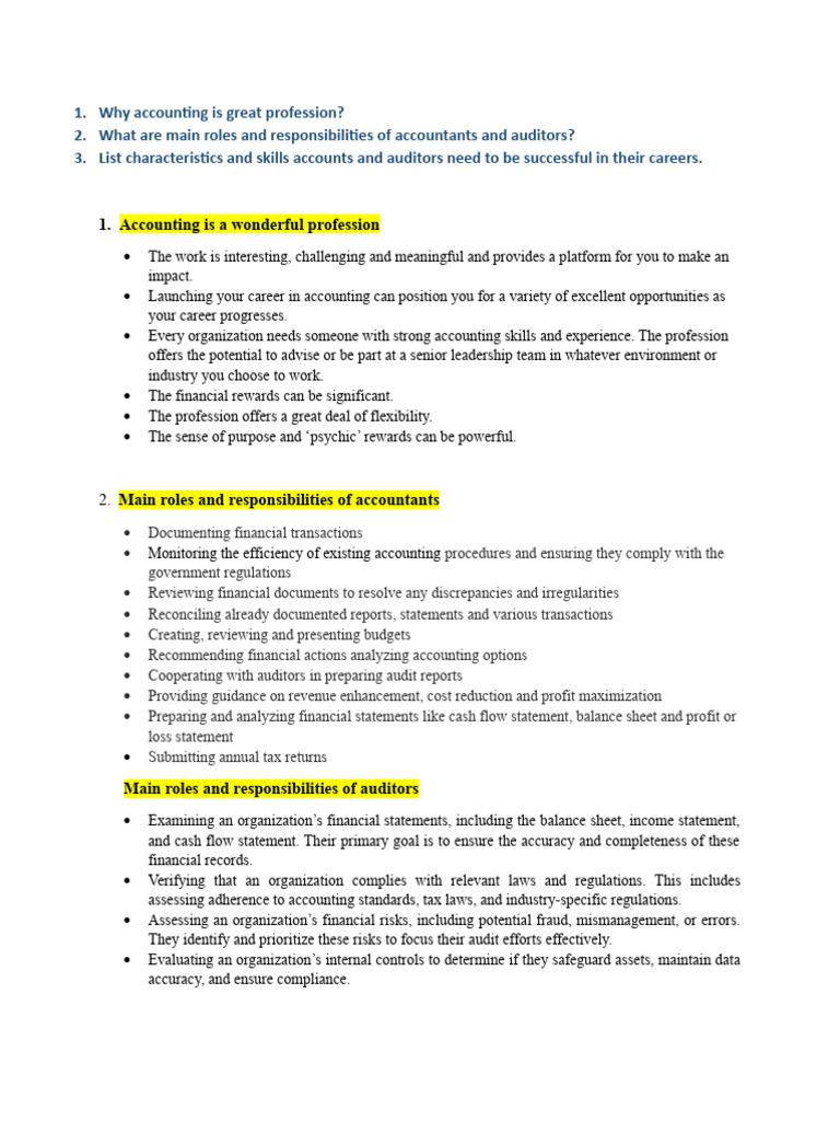 Accounting Careers: Roles and Skills | PDF | Audit | Business