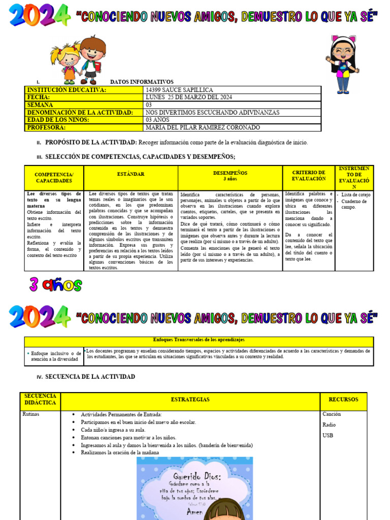Adivinanzas para Niños de 3 Años | PDF | Enseñando | Salón de clases