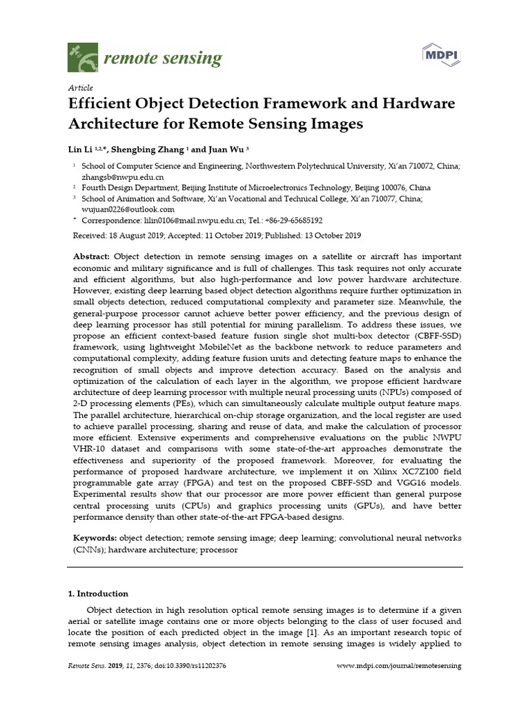 Efficient Object Detection in Remote Sensing | PDF | Deep Learning ...