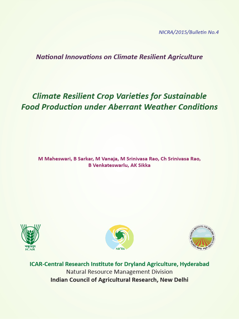 Climate Resilient Crop Varieties in India | PDF | Drought | Agriculture