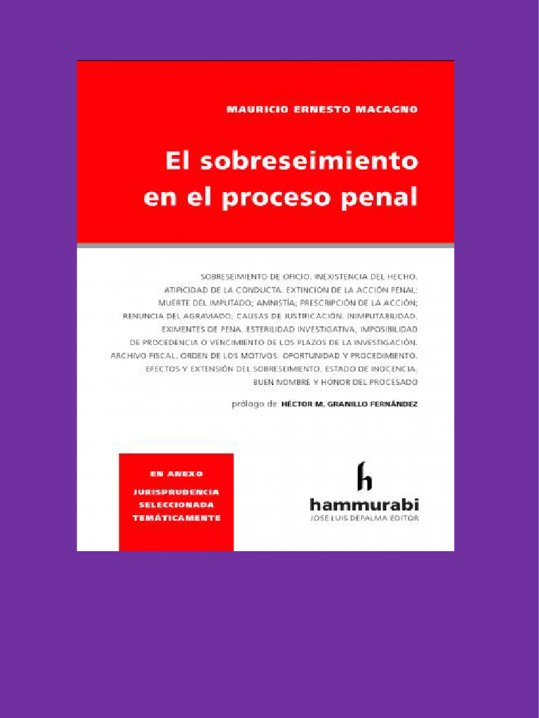 2020 El Sobreseimiento en El Proceso Penal - Mauricio Ernesto