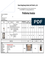 Proforma Invoice: Henan Gongchuang Industry and Trade Co., LTD