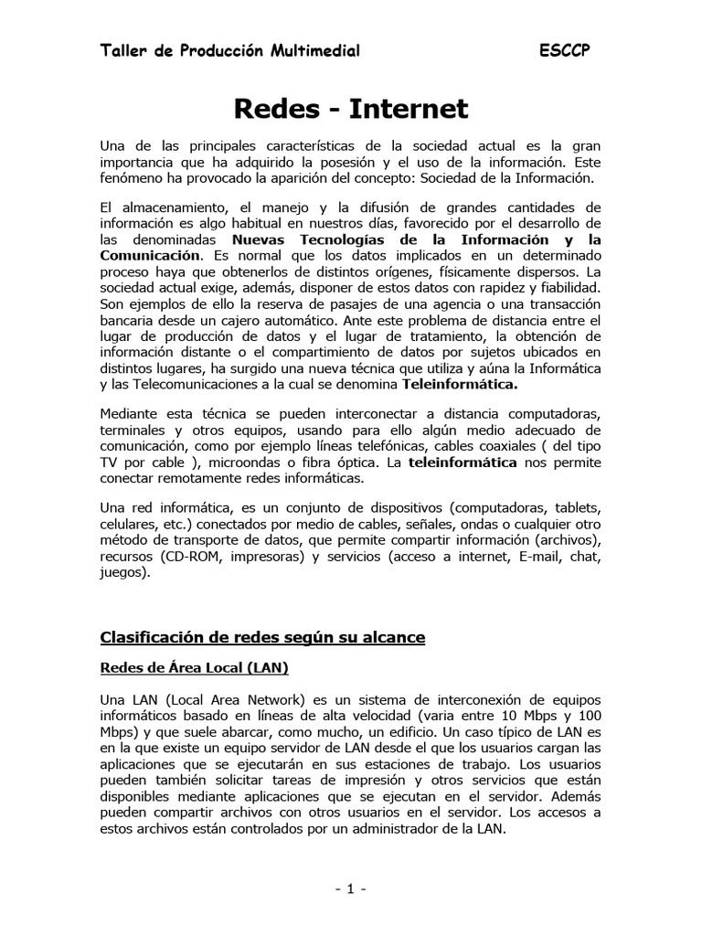 Redes Internet | PDF | Red de computadoras | Red mundial