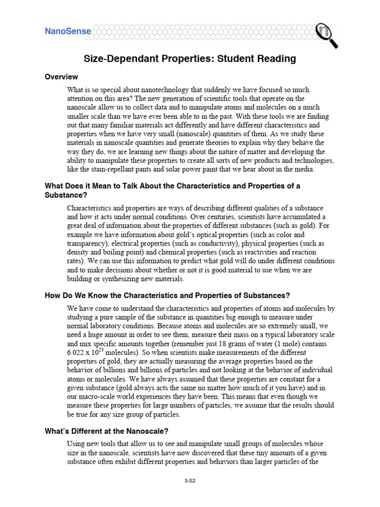 Nanoscale Properties and Behavior Explained | PDF | Force | Light