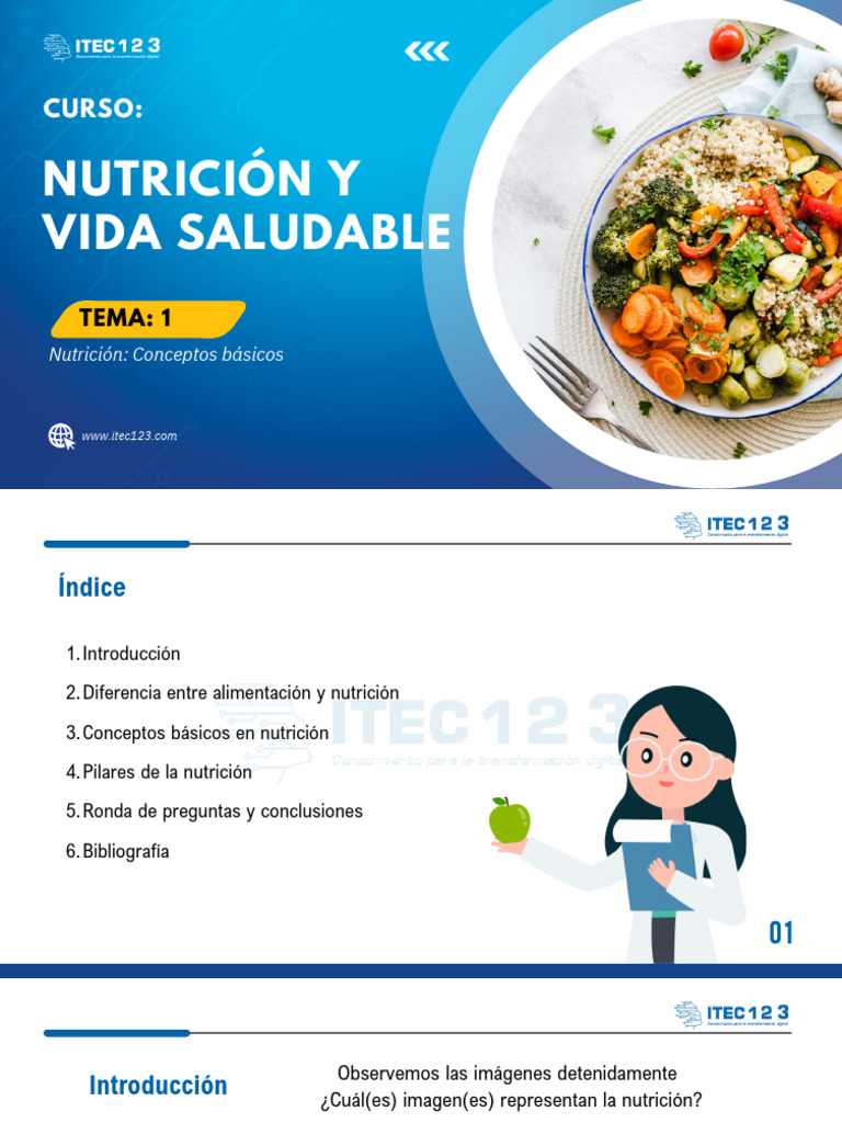 Nutrición y Vida Saludable - Clase 1 | PDF | Nutrición | Dieta y nutrición
