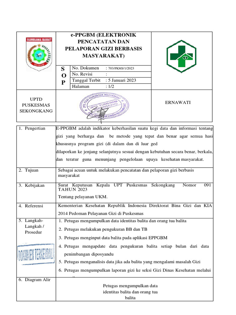 Prosedur E-PPGBM Puskesmas Sekongkang | PDF | Sains & Matematika