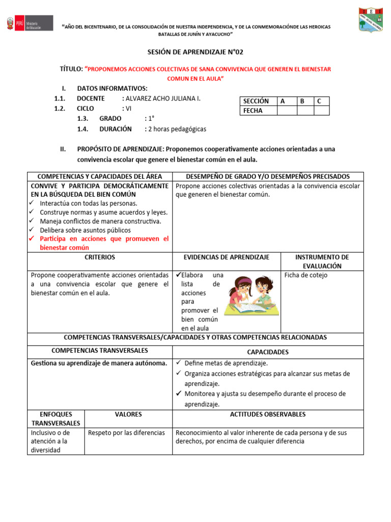 Sesion 2 | PDF | Aprendizaje | Salón de clases