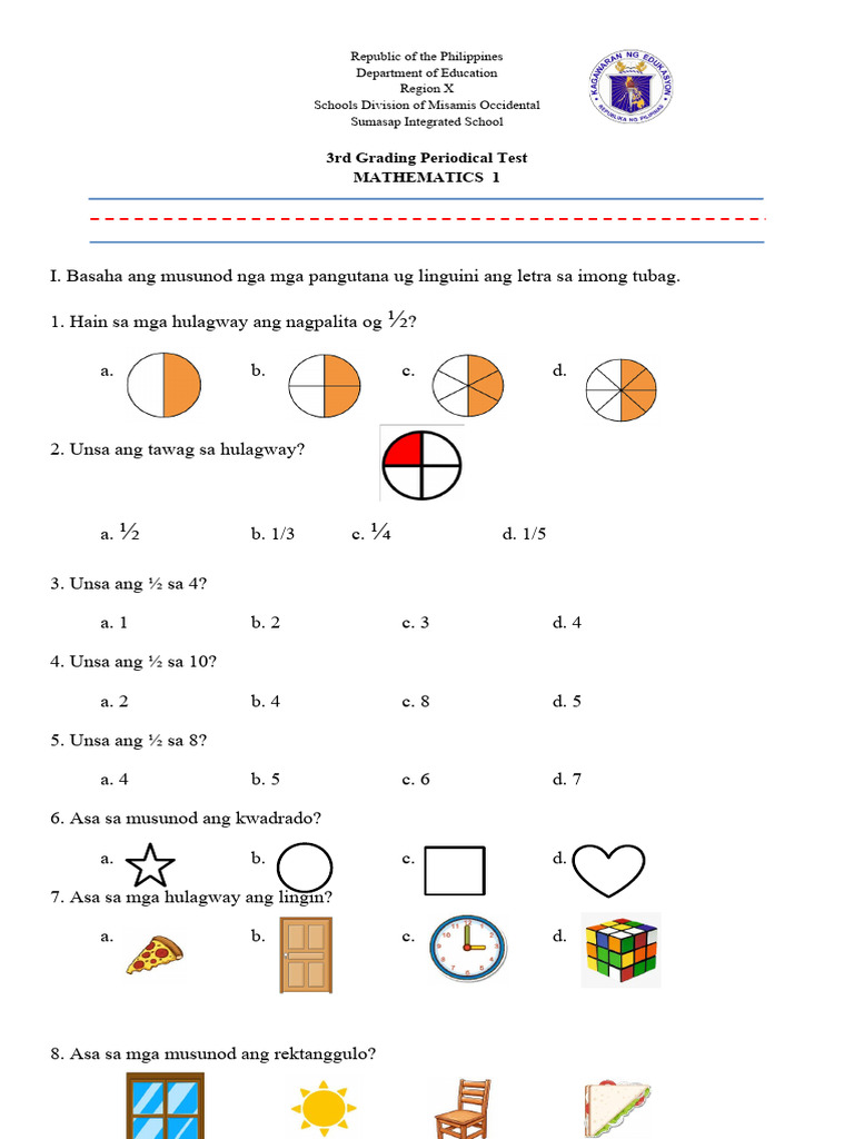 MATHEMATICS - 3rd Q - PT | PDF