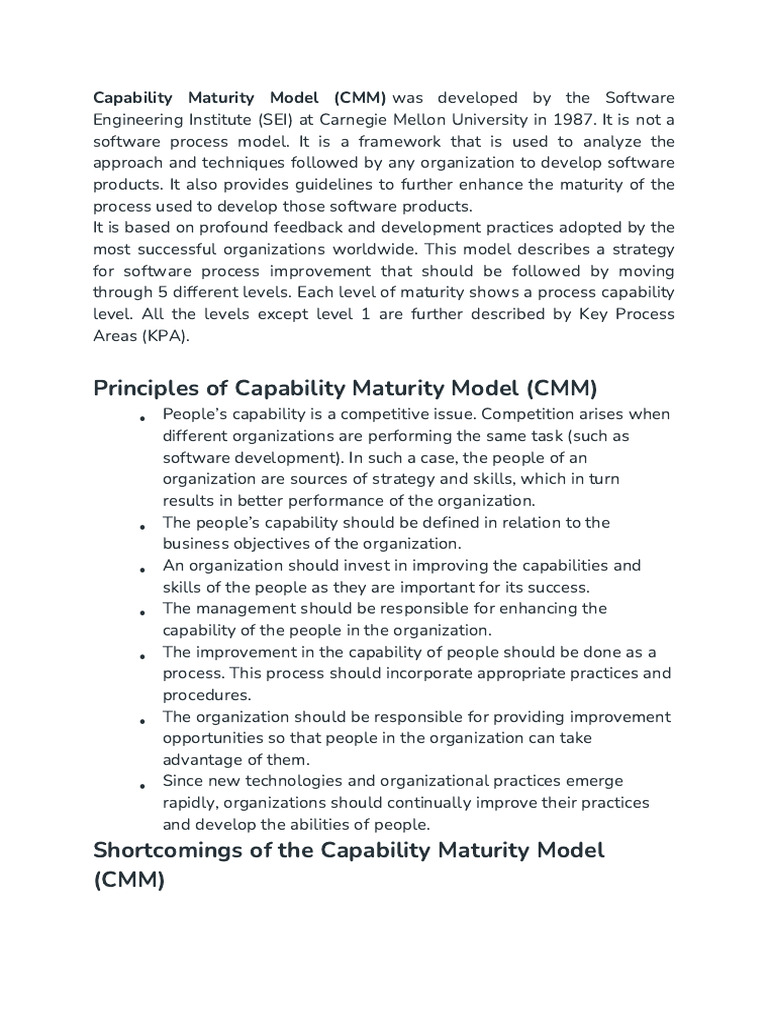 SE-Capability Maturity Model | PDF | Business | Systems Engineering