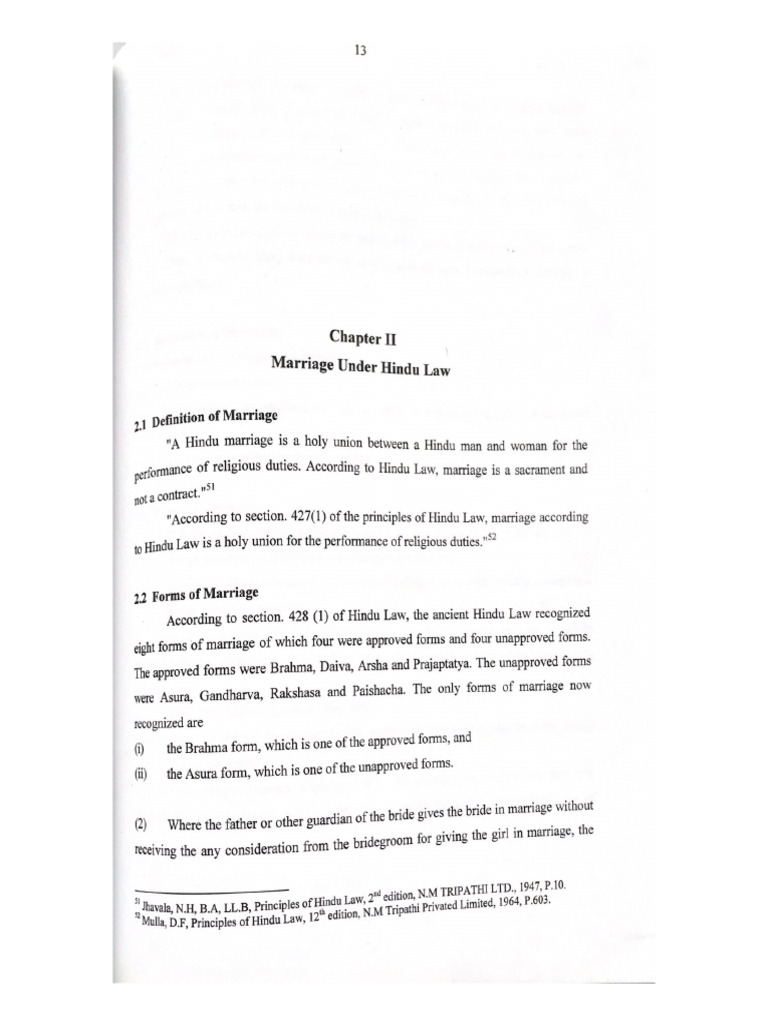 Marriage Under Hindu Law | PDF