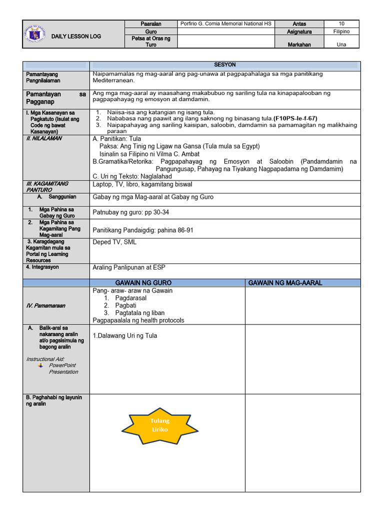 Format Lesson Plan for Co | PDF