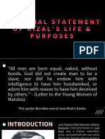 The Final Statement of Rizal's Life & Purpose