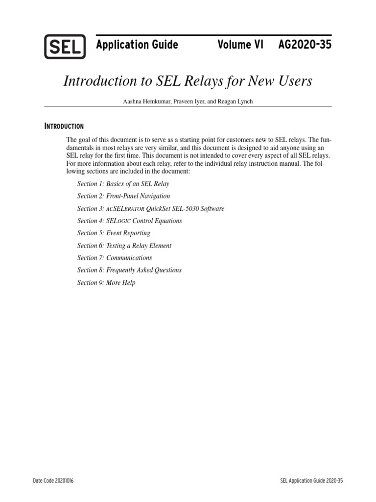 Introduction to SEL Relays for New Users | PDF | Device Driver | Usb