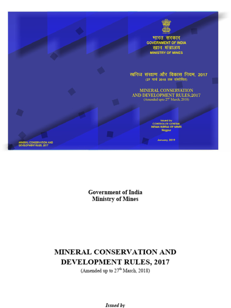 Mineral Conservation Rules 2017 India | PDF | Mining | Ore