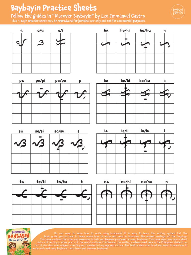 Baybayin Writing Practice Sheets | PDF