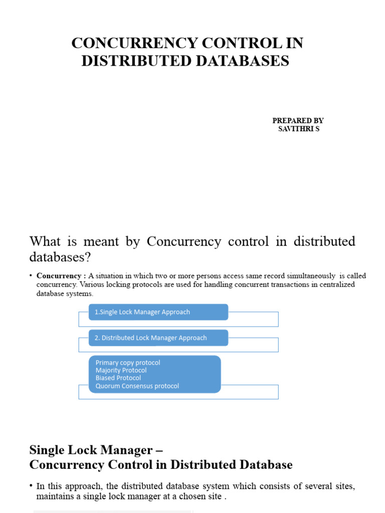 CONCURRENCY CONTROL IN DISTRIBUTED DATABASES | Download Free PDF ...
