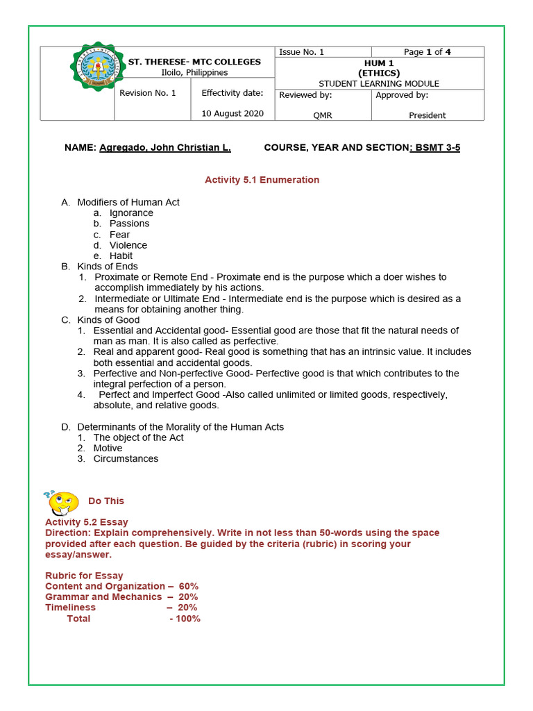 Hum 2 activity 5 pdf self defense violence
