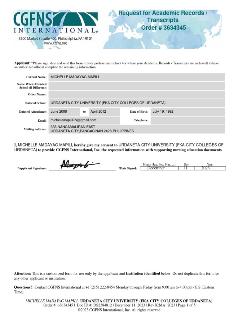 Academic Records Request Form | PDF | Nursing | Medicine