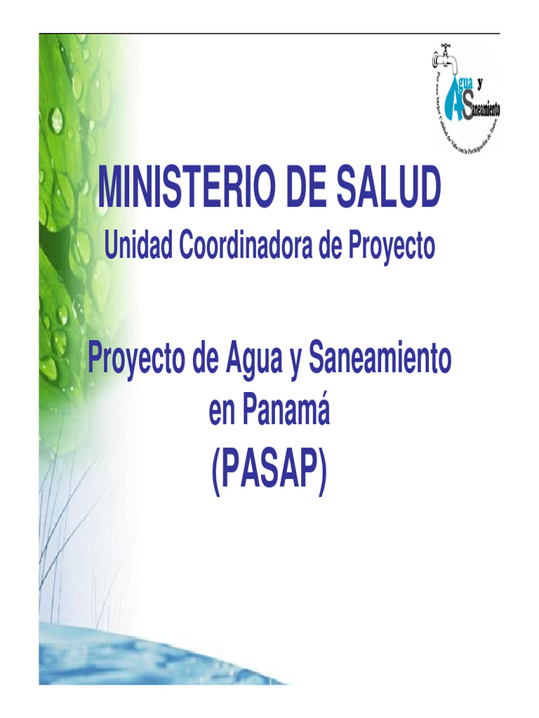 Presentacion Pasap | PDF | Saneamiento | Hidrología