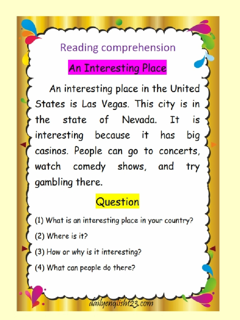 Reading Comprehension - 001 | PDF