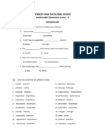 Class 6th English Worksheet-2 Vocabulary
