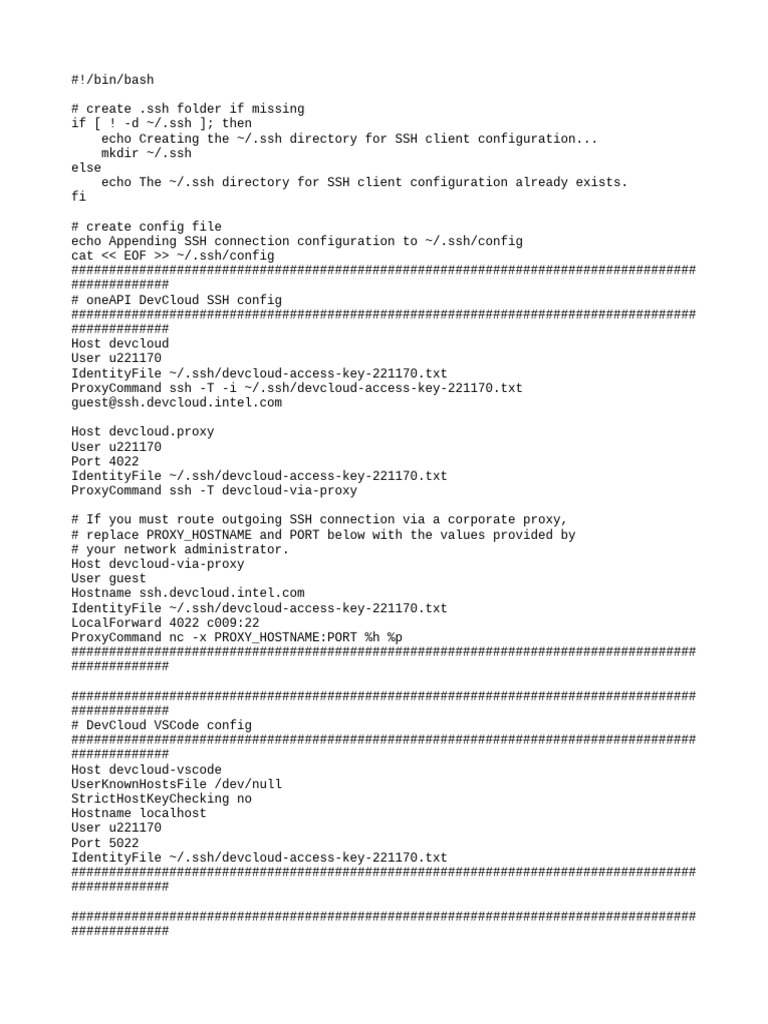DevCloud SSH Setup Guide | PDF | Directory (Computing) | Secure Shell