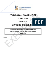 Grade 9 Provincial Examination Economics Management and Sciences P2 (English) June 2022 Possible Answers