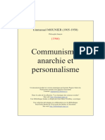 Emmanuel MOUNIER, Communisme,anarchie et personnalisme
