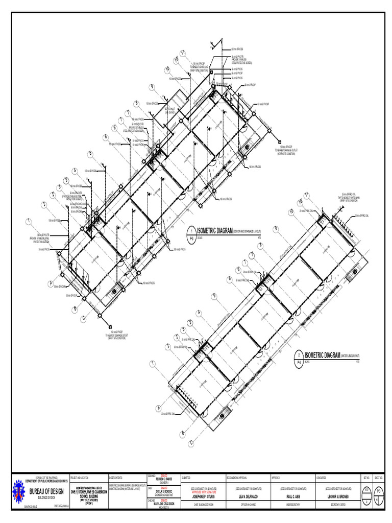 Classroom Building Sewer & Water Layout | PDF