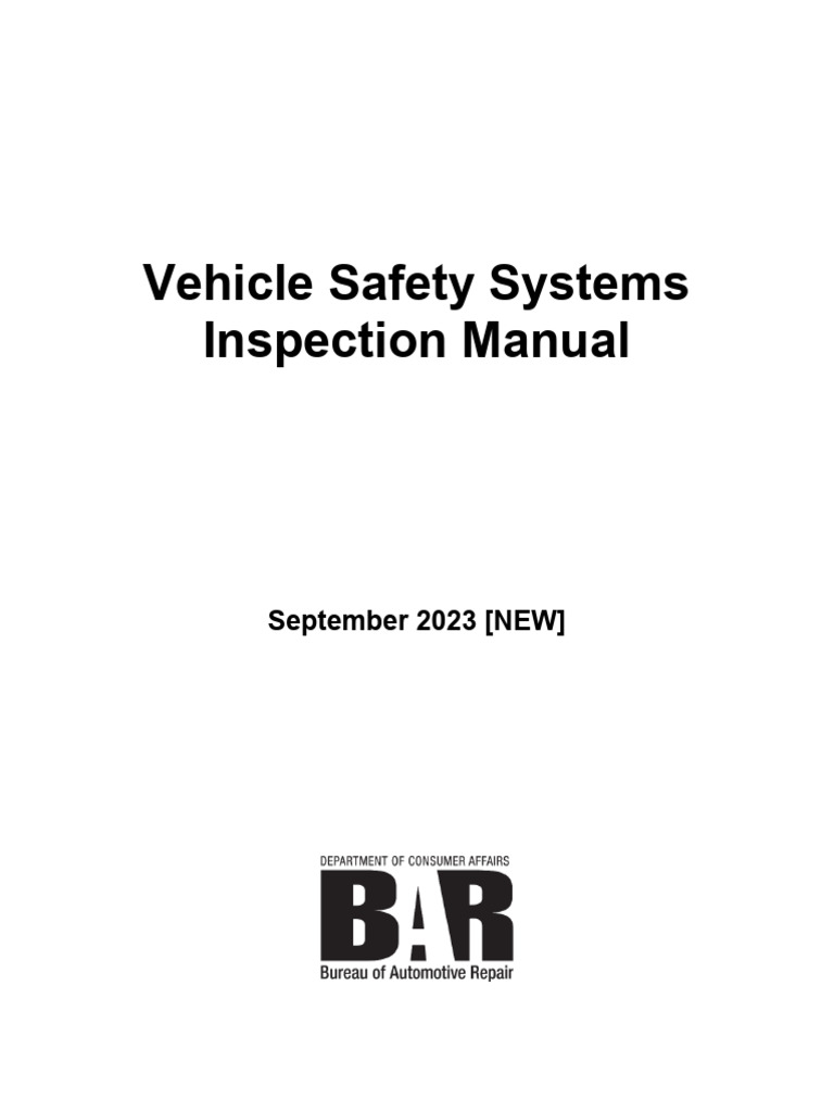 Vehicle Safety Systems Inspection Manual PDF Headlamp Vehicles