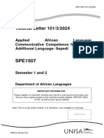 Tutorial Letter 101/3/2024: Applied African Language Communicative Competence For Second Additional Language-Sepedi