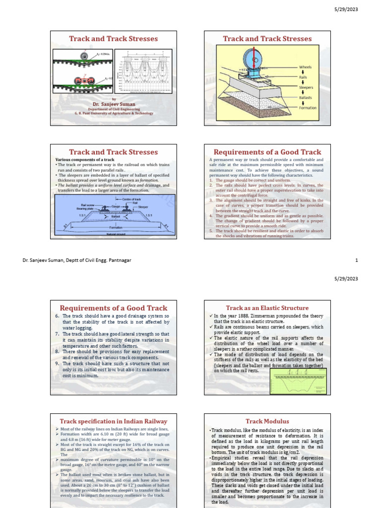Track Modulus and Gauge Specifications | PDF | Bending | Stress (Mechanics)