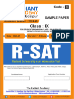 9 Class R SAT Paper - Session 2024 25