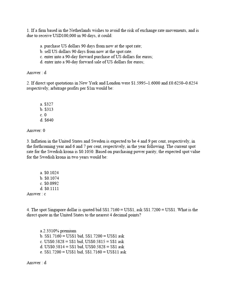 Currency Risk Management Strategies | PDF
