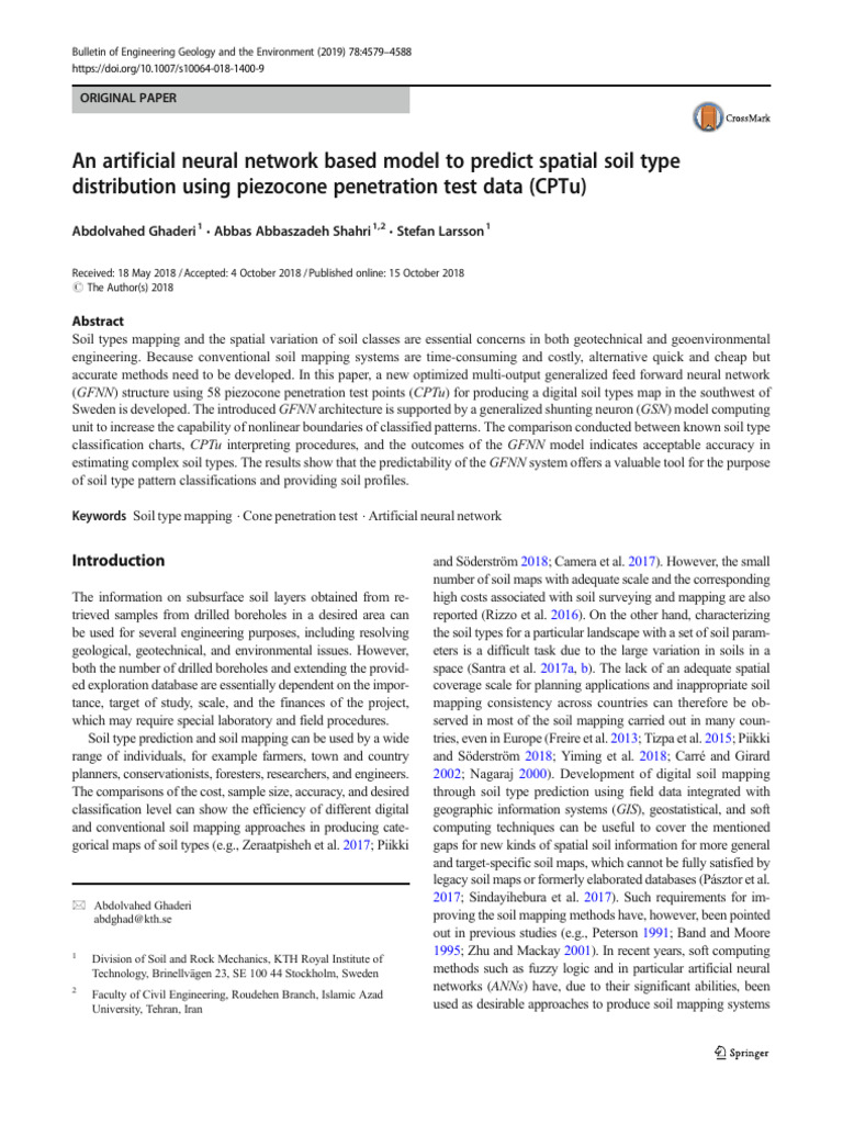 Digital Piezocone Soil Mapping Model | PDF | Artificial Neural Network ...