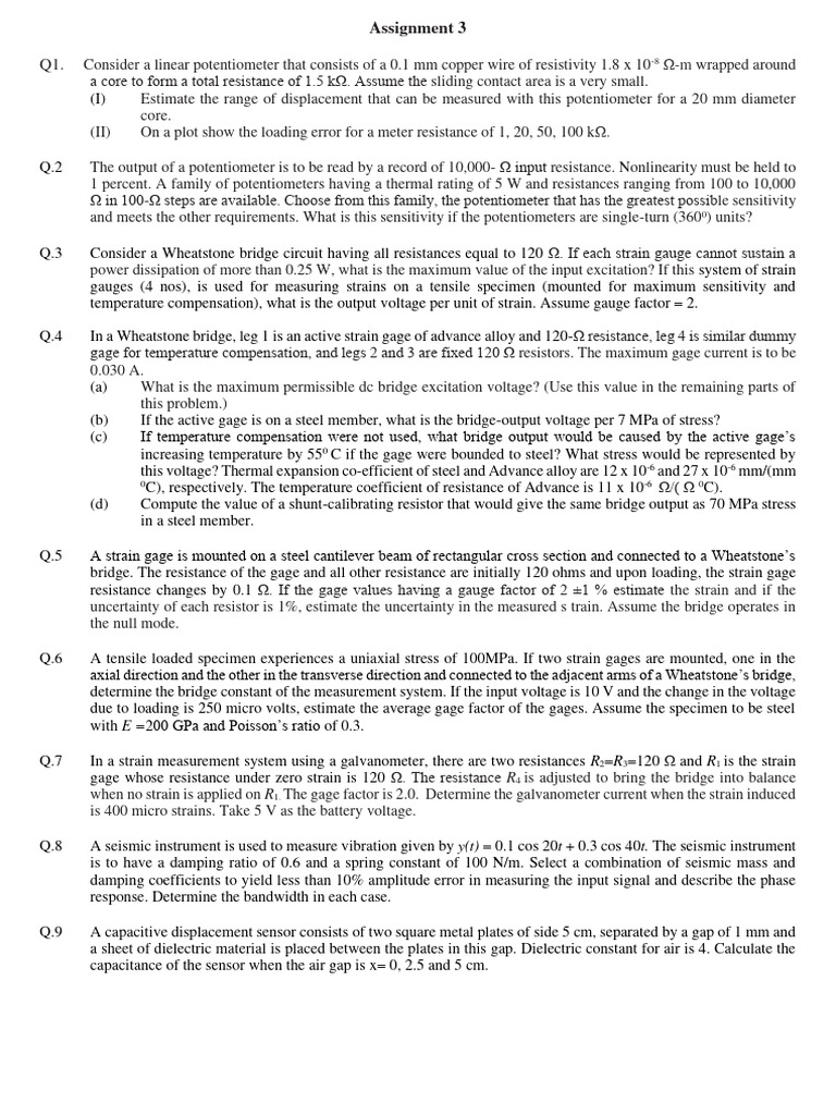 Assignment 03 pdf electrical resistance and conductance resistor