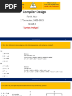 Compiler Design Sheet 3 2022-2023-1