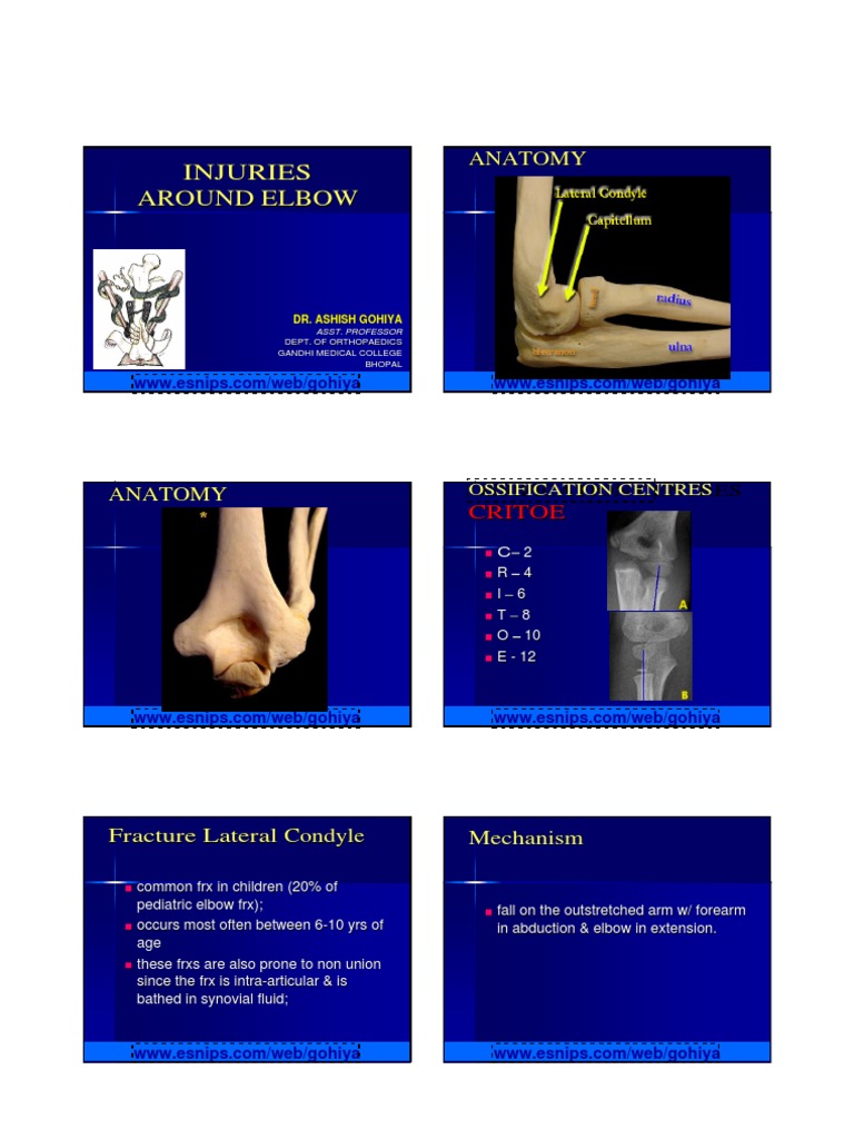 Pediatric Elbow Injuries Overview | PDF | Musculoskeletal Disorders | Elbow
