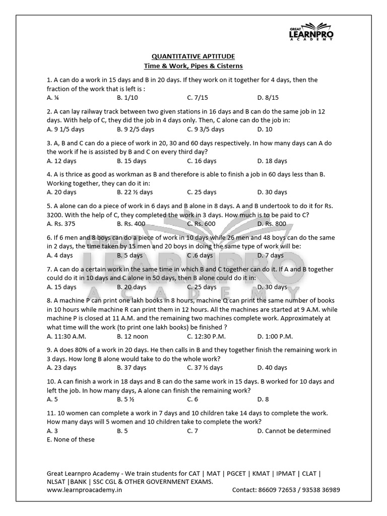 Time Work Pipes Cisterns Pdf