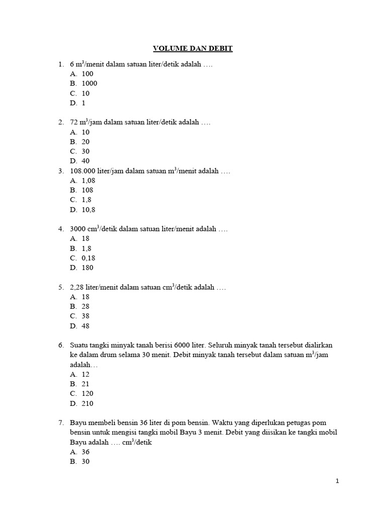 Konversi Debit dan Volume Air | PDF | Griya & Taman | Seni