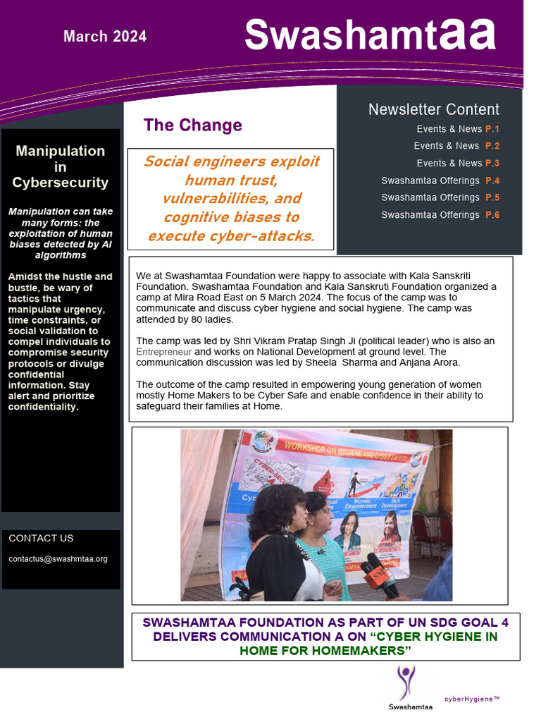 Swashamtaa Foundation Newsletter Mar 2024 | PDF | Computer Security ...