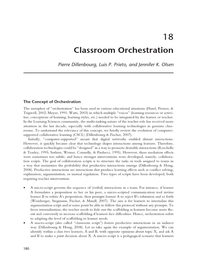 Classroom Orchestration PDF Interaction Learning
