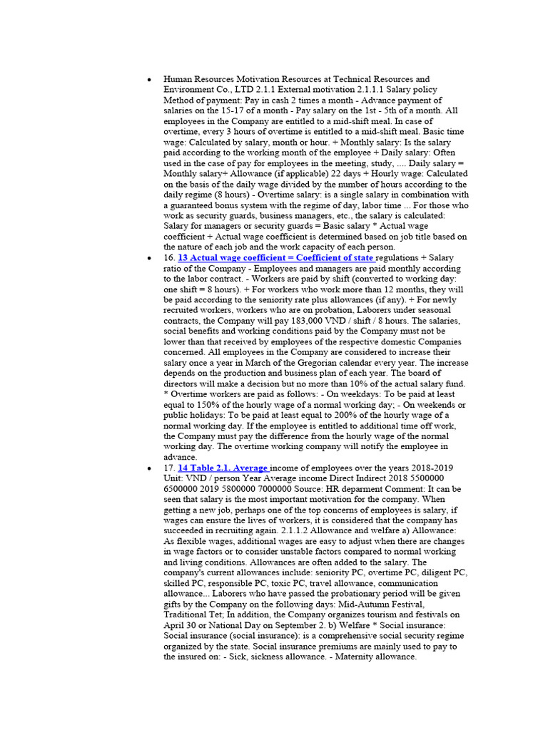 Human resources motivation resources at technical resources and