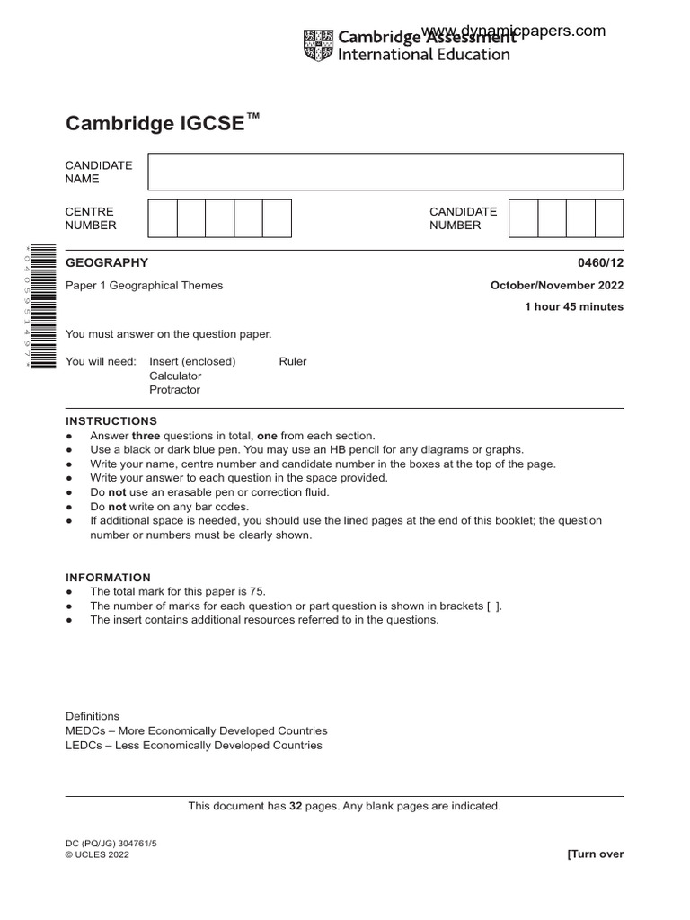 Geography Paper 2 Download Free Pdf Earth Sciences Physical Geography