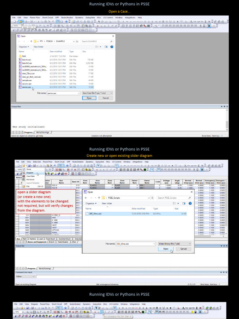 Running IDVs and Pythons in PSSE | PDF | Technology & Engineering