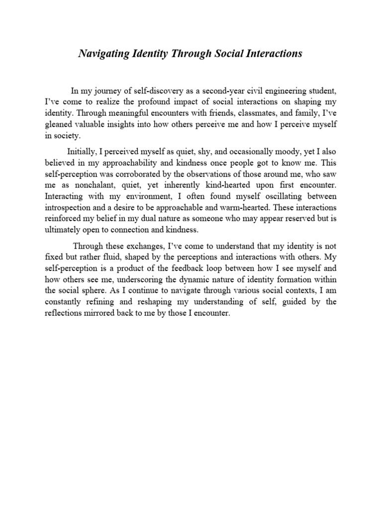 Identity Shaped by Social Interactions | PDF