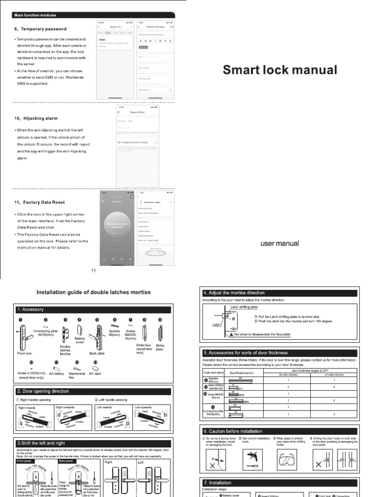 door lock manual | PDF