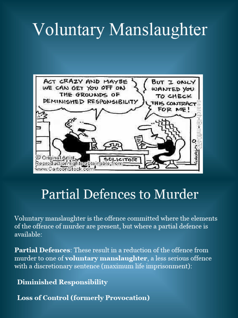 Voluntary Manslaughter: Partial Defenses | PDF | Insanity Defense ...
