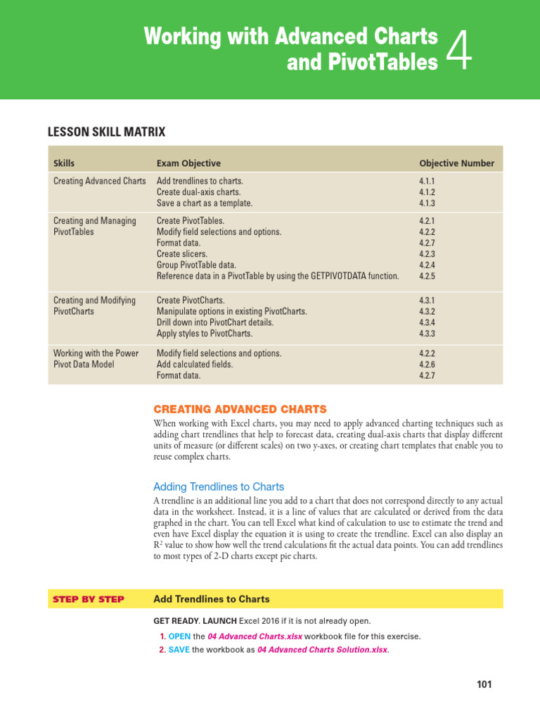 Materi Minggu 2-Advanced Charts | PDF | Microsoft Excel | Computing